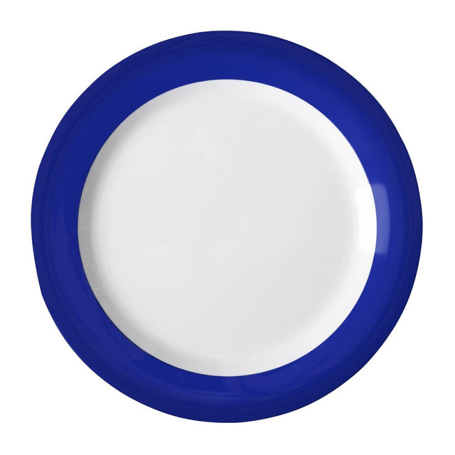 Olympia Kristallon Gala Melamine Blue Rim Plates 268mm (Pack of 6) - DX437 Plates Olympia