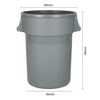 Jantex Heavy-Duty Round Bin Grey 160Ltr - DX498  Jantex   