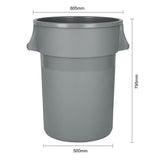 Jantex Heavy-Duty Round Bin Grey 160Ltr - DX498  Jantex   