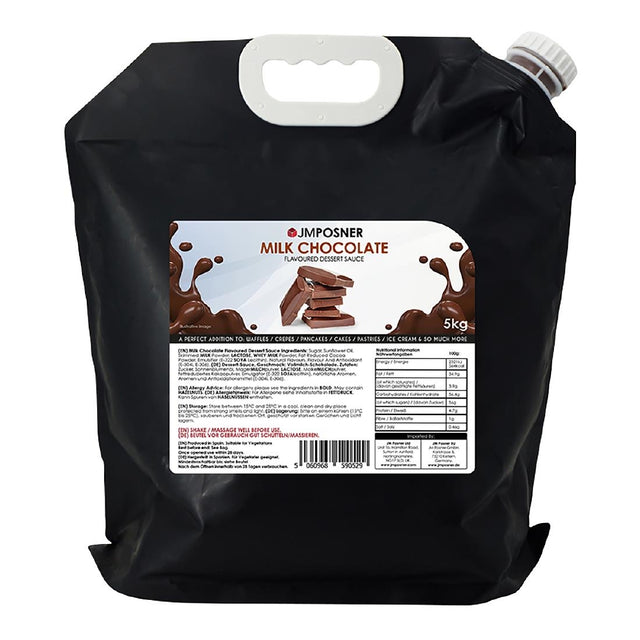 JM Posner Liquid Milk Chocolate Sauce Spout Bag (5kg) - DX518  JM Posner   