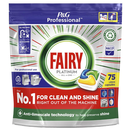 Fairy Professional Platinum Dishwasher Tablets Lemon (Pack of 3 x 75) - DX544  P&G Professional   