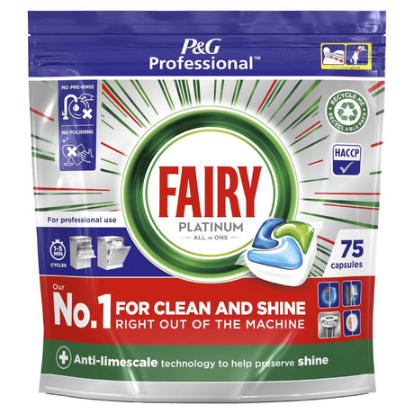 Fairy Professional Platinum Dishwasher Tablets Regular (Pack of 3 x 75) - DX545  P&G Professional   