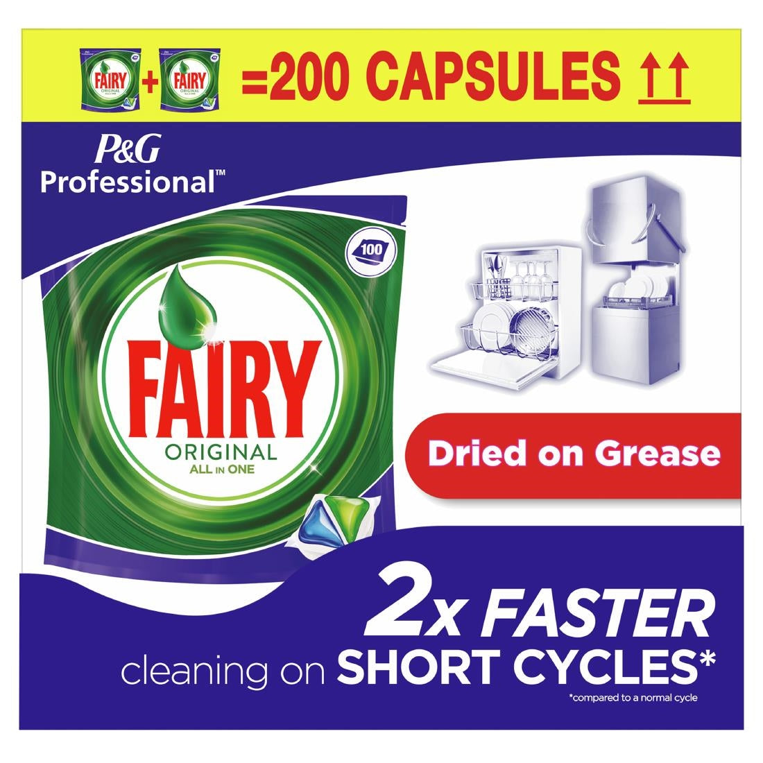 Fairy Professional Original All-In-One Dishwasher Tablets (Pack of 2 x 100) - DX546  P&G Professional   