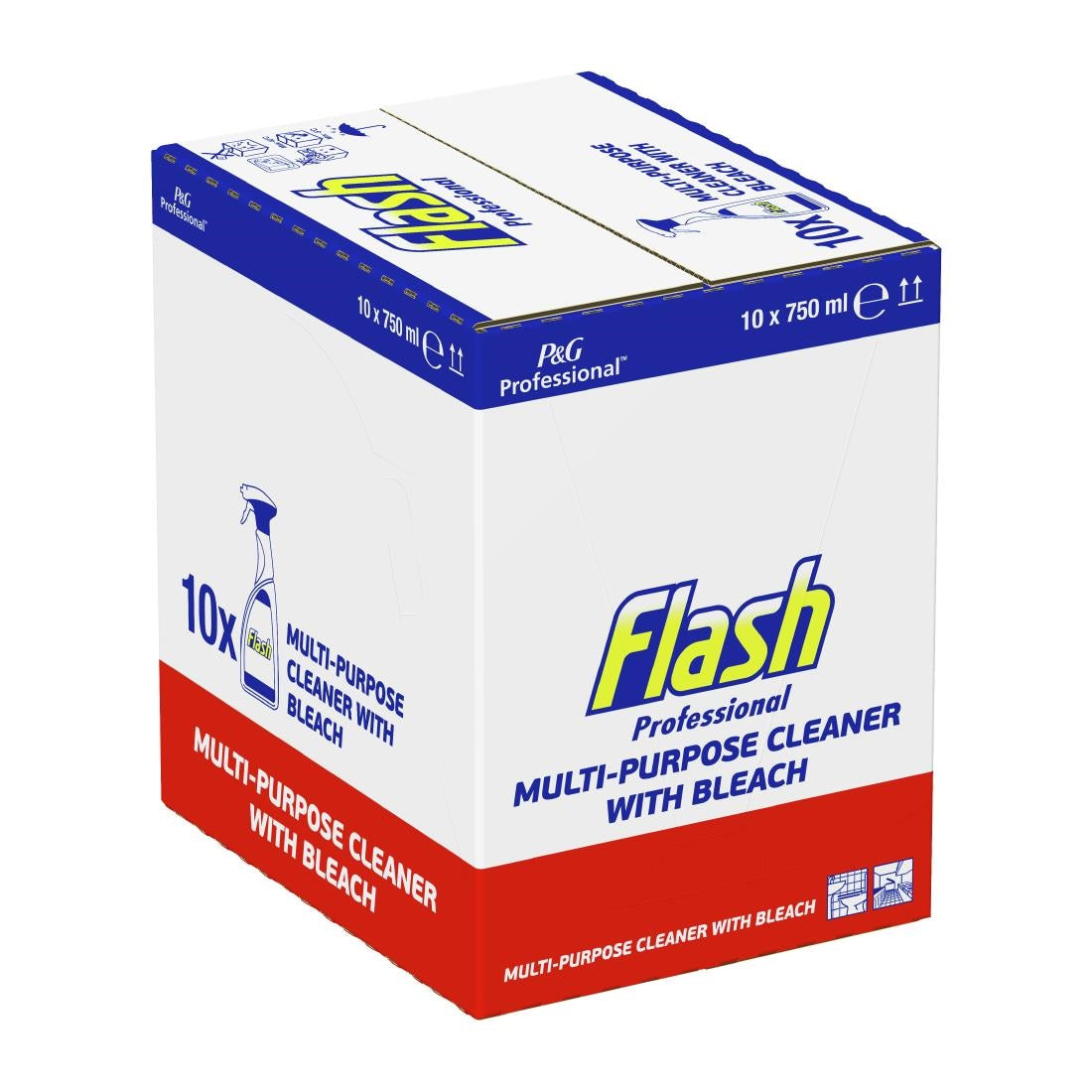 Flash Professional Multi-Purpose Cleaner With Bleach 750ml (Pack of 10) - DX564  P&G Professional   