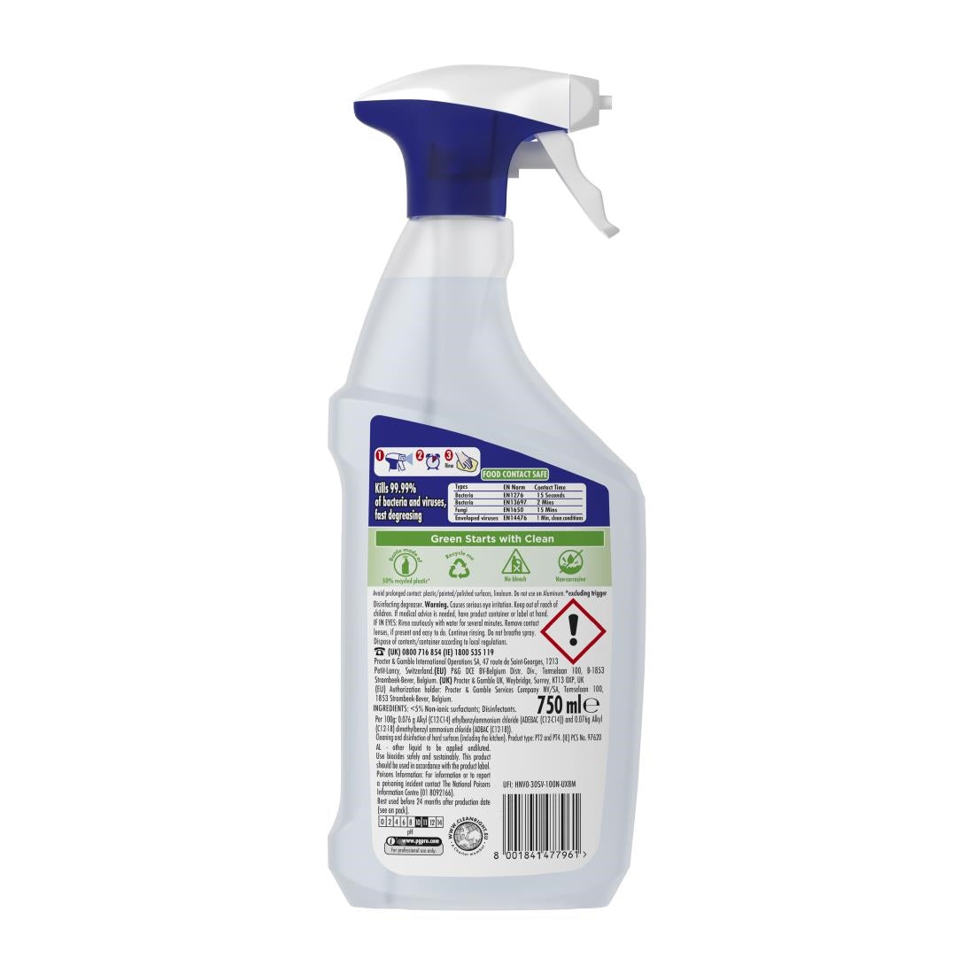 Flash Professional Disinfecting Power Degreaser Cleaning Spray 750ml (Pack of 6) - DX565  P&G Professional   
