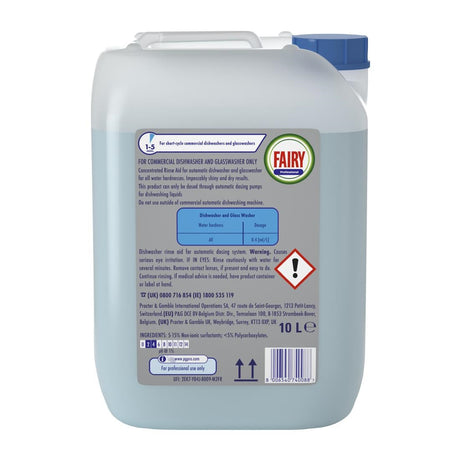 Fairy Professional Commercial Automatic Dishwasher Rinse Aid 10Ltr - DX571  P&G Professional   