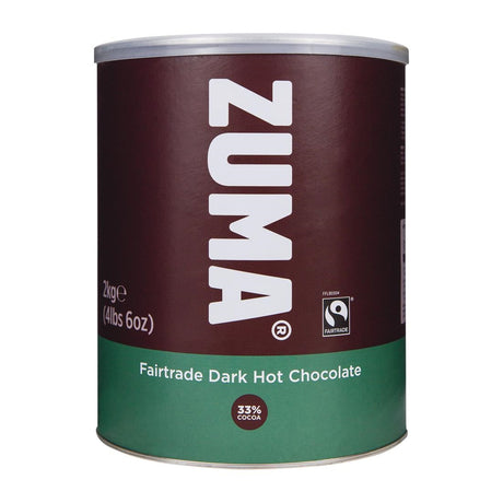Zuma Fairtrade Dark Hot Chocolate (33% Cocoa) 2kg Tin - DX613  Zuma   