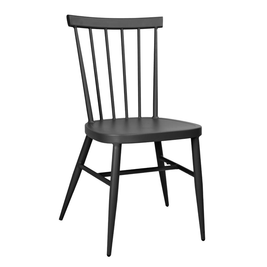 Bolero Windsor Aluminium Black Chairs (Pack of 4) - DX686 Metal Dining Chairs Bolero   