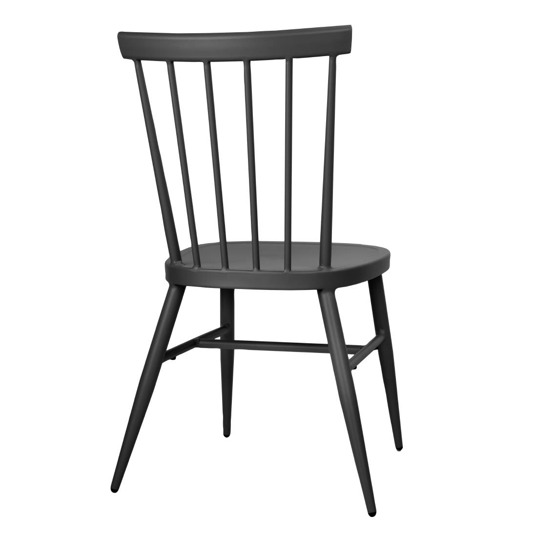 Bolero Windsor Aluminium Black Chairs (Pack of 4) - DX686 Metal Dining Chairs Bolero   