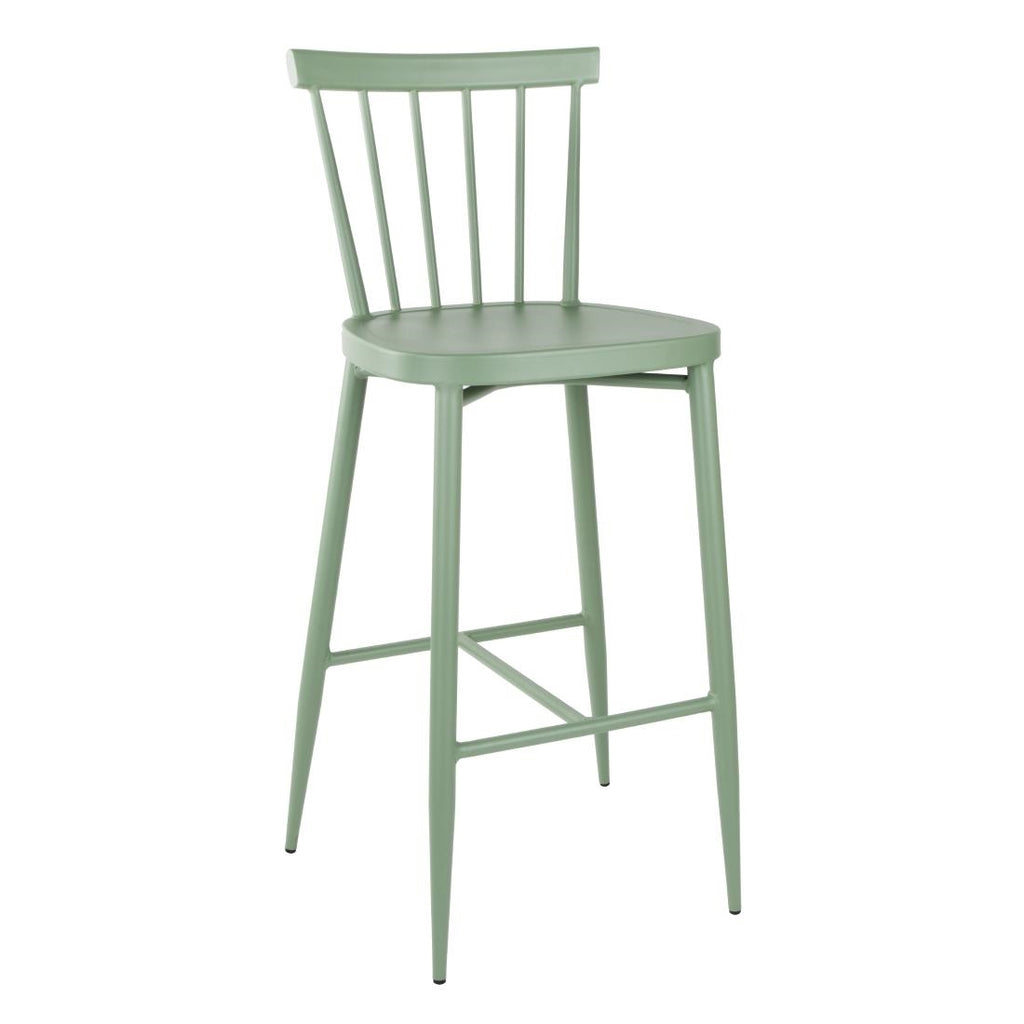 Bolero Windsor Aluminium Green High Stools (Pack of 2) - DX689 All Stools Bolero   
