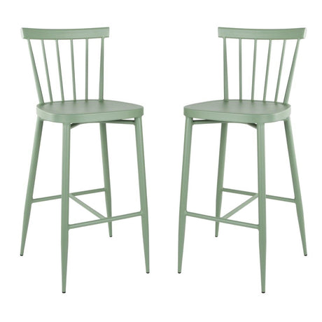 Bolero Windsor Aluminium Green High Stools (Pack of 2) - DX689 All Stools Bolero   