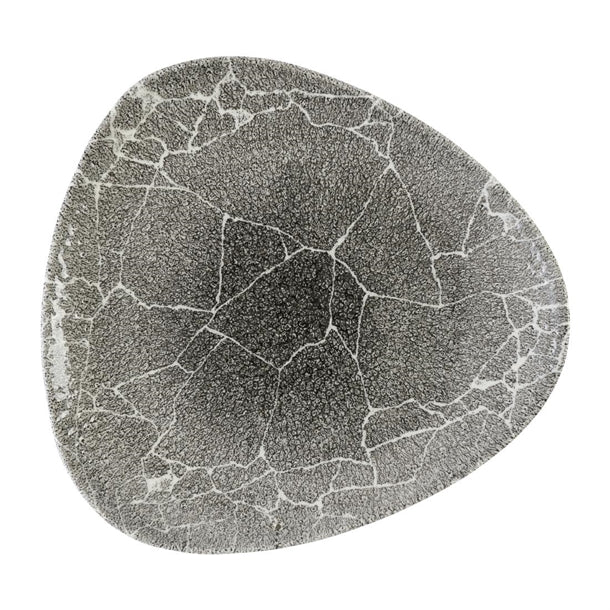 Churchill Studio Prints Kintsugi Quartz Black Triangle Plate 265mm (Pack of 12) - DX810 Plates Churchill Super Vitrified