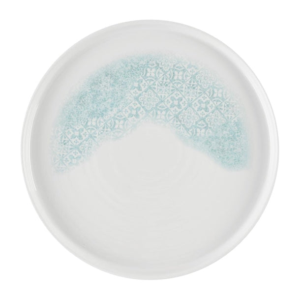 Churchill Vintage Prints Med Tiles Aquamarine Chefs' Walled Plate 260mm (Pack of 6) - DX834 Plates Churchill Super Vitrified