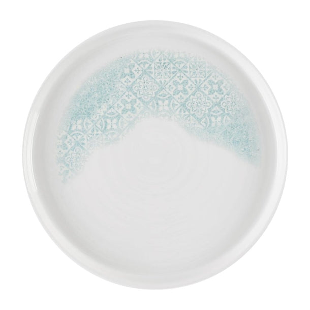 Churchill Vintage Prints Med Tiles Aquamarine Chefs' Walled Plate 210mm (Pack of 6) - DX835 Plates Churchill Super Vitrified
