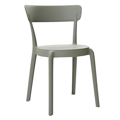 Bolero Mila Café Chairs Moss Grey (Pack of 2) - DX974 Plastic Chairs Bolero   