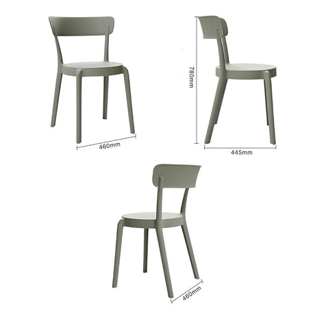 Bolero Mila Café Chairs Moss Grey (Pack of 2) - DX974 Plastic Chairs Bolero   