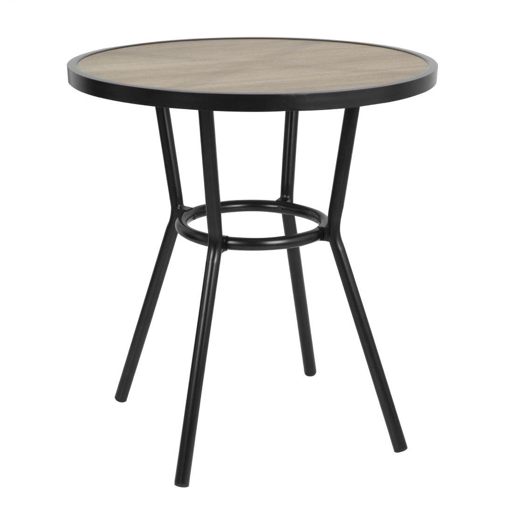 Bolero Marston Round Outdoor Table Black 700mm - DX986  Bolero   