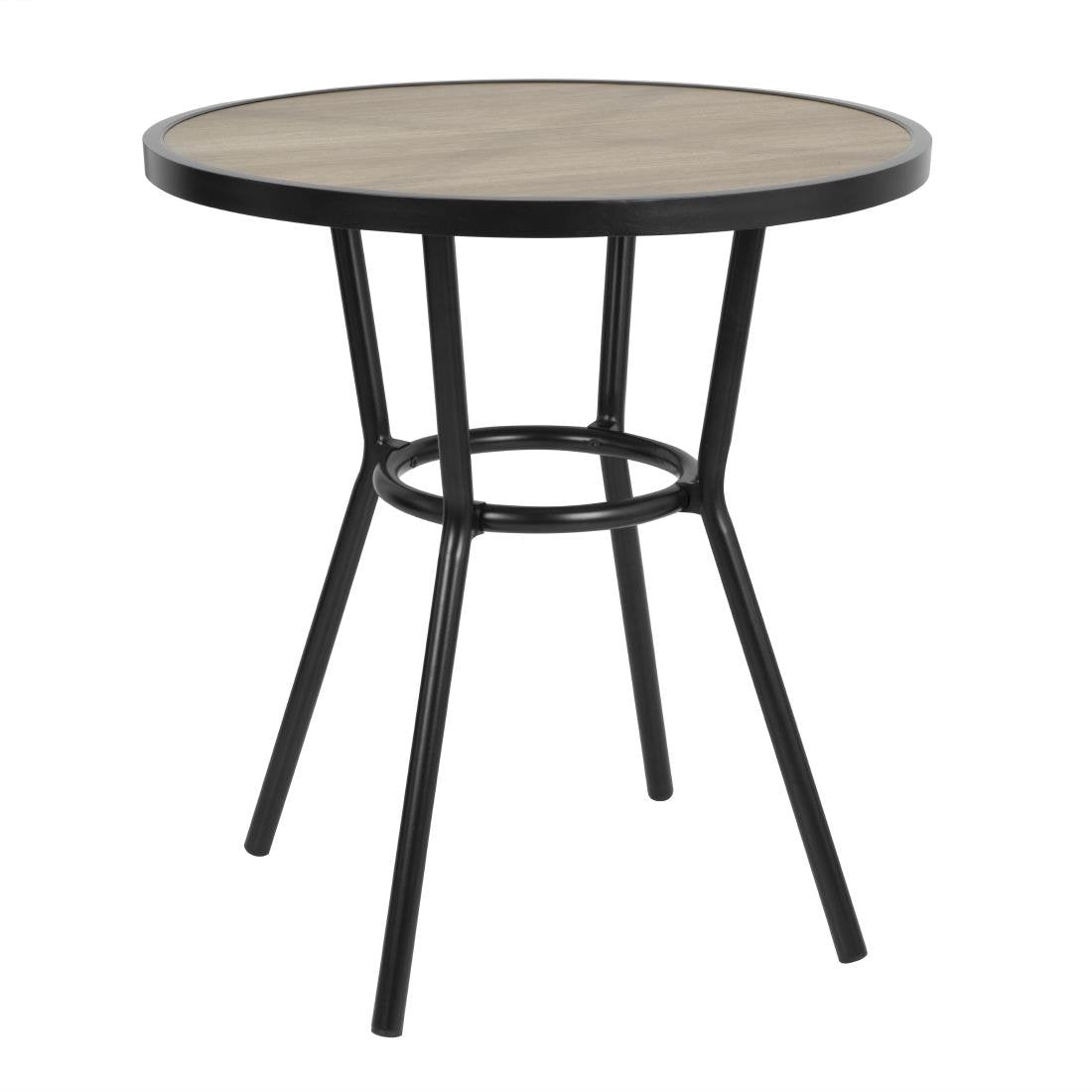 Bolero Marston Round Outdoor Table Black 700mm - DX986  Bolero   