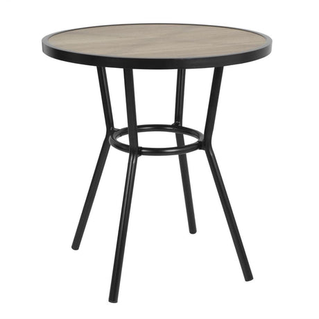 Bolero Marston Round Outdoor Table Black 700mm - DX986  Bolero   