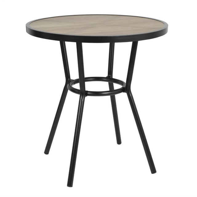 Bolero Marston Round Outdoor Table Black 700mm - DX986  Bolero   