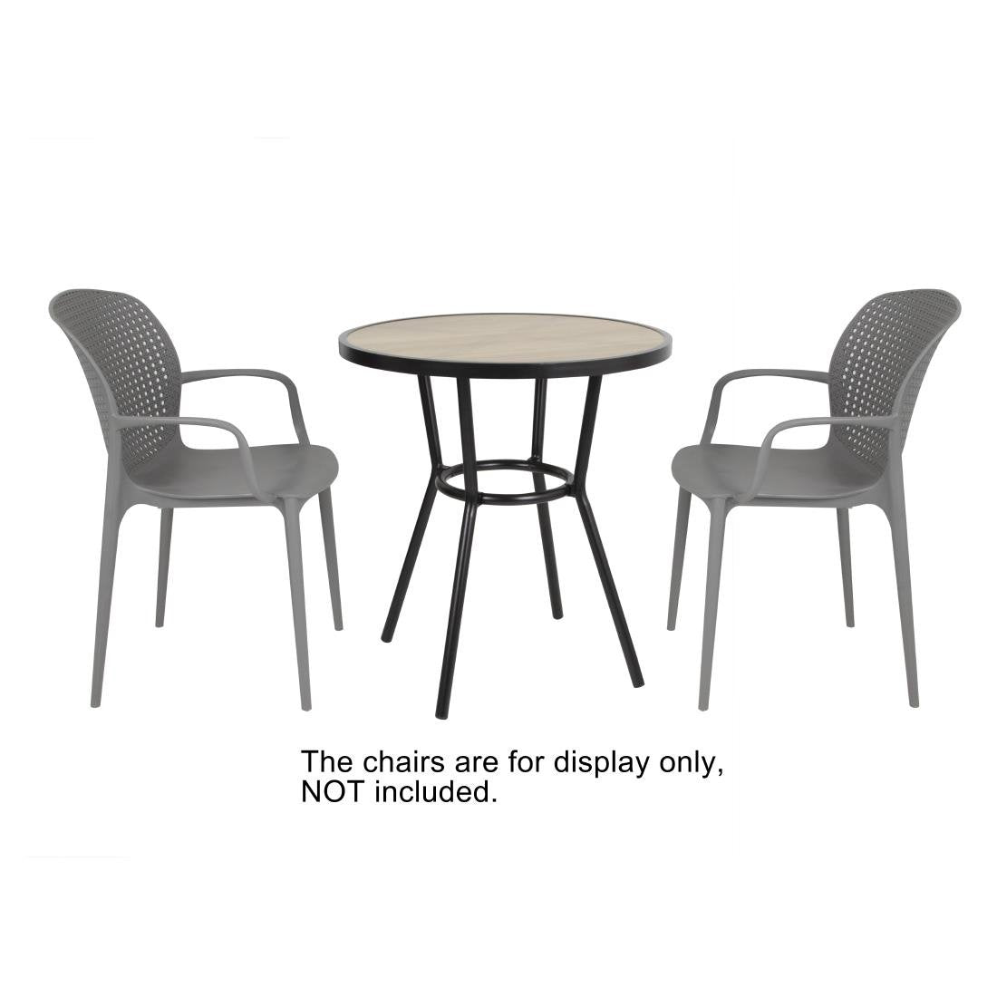 Bolero Marston Round Outdoor Table Black 700mm - DX986  Bolero   