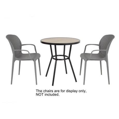 Bolero Marston Round Outdoor Table Black 700mm - DX986  Bolero   