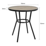 Bolero Marston Round Outdoor Table Black 700mm - DX986  Bolero   