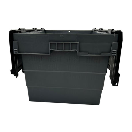 Vogue Plastic Transport Storage Crate with Attached Lid 600x400x320mm - DX995  Vogue   