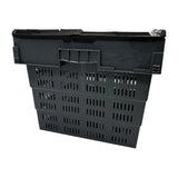 Vogue Perforated Plastic Transport Storage Crate with Attached Lid 600x400x320mm - DX996  Vogue   