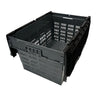 Vogue Perforated Plastic Transport Storage Crate with Attached Lid 600x400x320mm - DX996  Vogue   