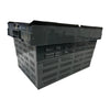 Vogue Perforated Plastic Transport Storage Crate with Attached Lid 600x400x320mm - DX996  Vogue   