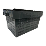 Vogue Perforated Plastic Transport Storage Crate with Attached Lid 600x400x320mm - DX996  Vogue   