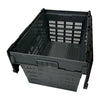 Vogue Perforated Plastic Transport Storage Crate with Attached Lid 600x400x320mm - DX996  Vogue   
