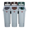 Rubbermaid Slim Jim Three Stream Recycling Station 87Ltr - DY080  Rubbermaid   