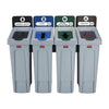 Rubbermaid Slim Jim Four Stream Recycling Station 87Ltr - DY081  Rubbermaid   