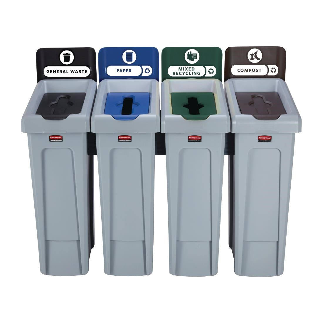 Rubbermaid Slim Jim Four Stream Recycling Station 87Ltr - DY081  Rubbermaid   
