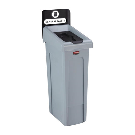 Rubbermaid Slim Jim General Waste Recycling Station Black 87Ltr - DY082  Rubbermaid   