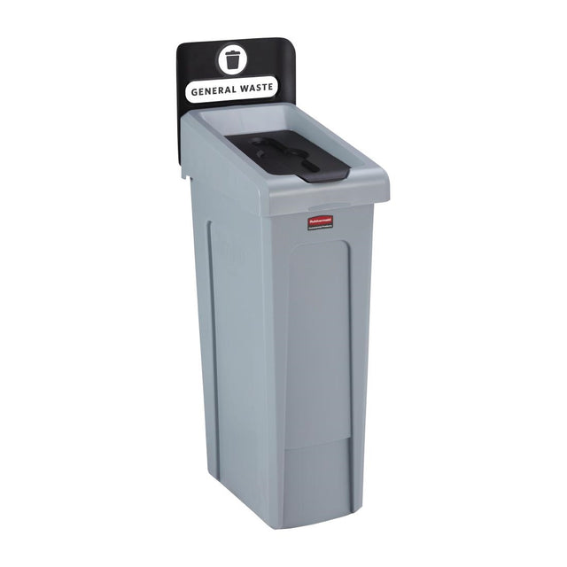 Rubbermaid Slim Jim General Waste Recycling Station Black 87Ltr - DY082  Rubbermaid   