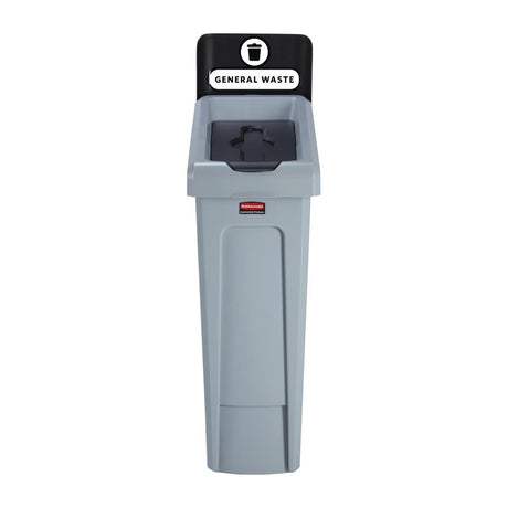 Rubbermaid Slim Jim General Waste Recycling Station Black 87Ltr - DY082  Rubbermaid   