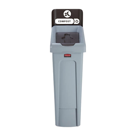 Rubbermaid Slim Jim Compost Recycling Station Brown 87Ltr - DY083  Rubbermaid   