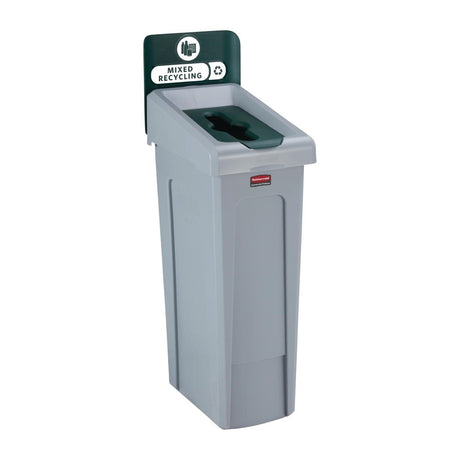 Rubbermaid Slim Jim Mixed Recycling Station Green 87Ltr - DY084  Rubbermaid   