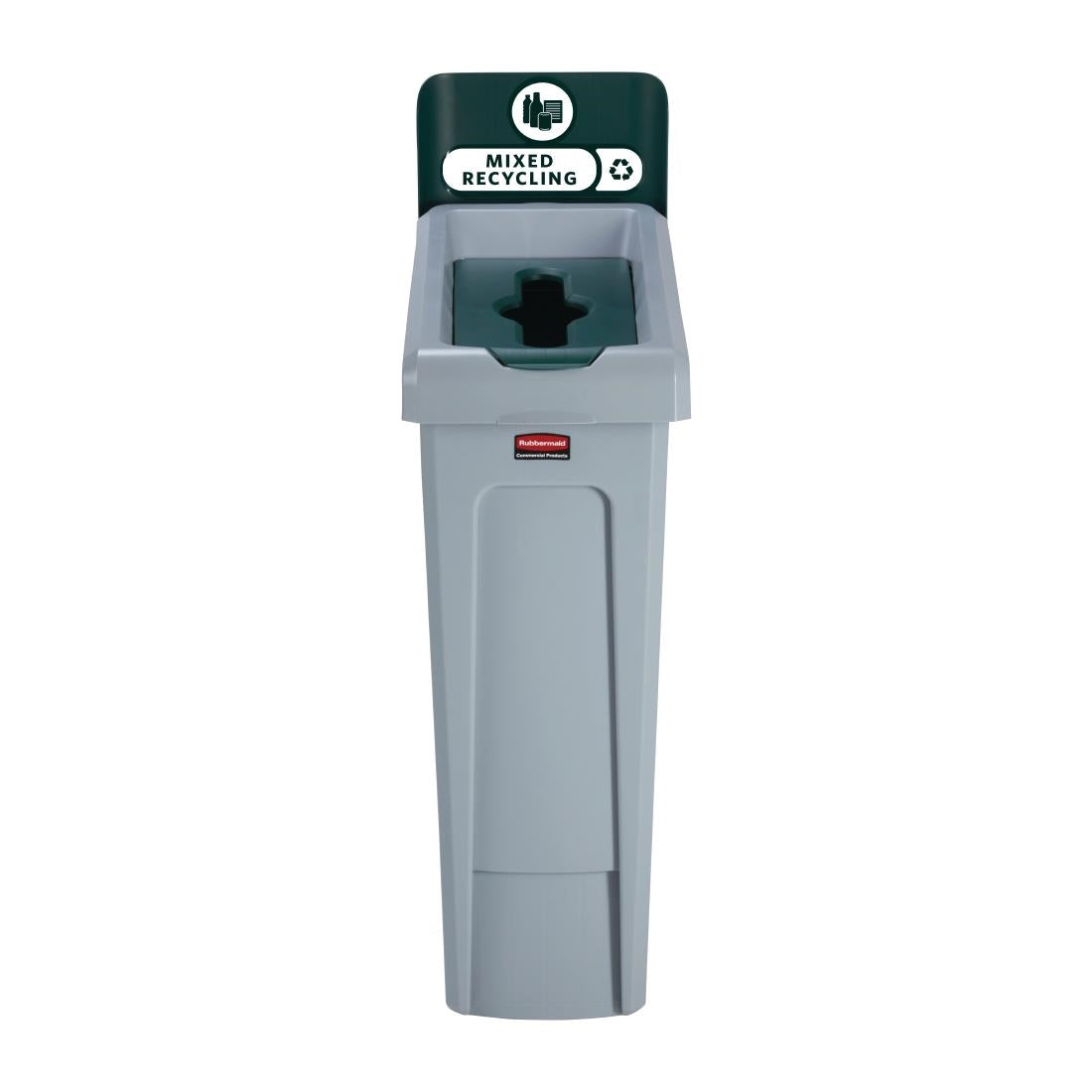 Rubbermaid Slim Jim Mixed Recycling Station Green 87Ltr - DY084  Rubbermaid   