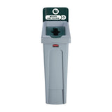 Rubbermaid Slim Jim Mixed Recycling Station Green 87Ltr - DY084  Rubbermaid   