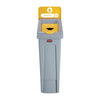 Rubbermaid Slim Jim Plastic Recycling Station Yellow 87Ltr - DY085  Rubbermaid   