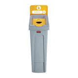 Rubbermaid Slim Jim Plastic Recycling Station Yellow 87Ltr - DY085  Rubbermaid   