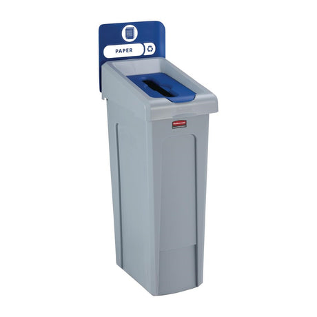 Rubbermaid Slim Jim Paper Recycling Station Blue 87Ltr - DY087  Rubbermaid   