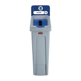 Rubbermaid Slim Jim Paper Recycling Station Blue 87Ltr - DY087  Rubbermaid   