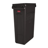 Rubbermaid Slim Jim Container With Venting Channels Brown 87Ltr - DY110  Slim Jim   