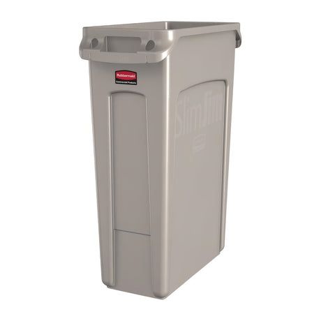 Rubbermaid Slim Jim Container With Venting Channels Beige 87Ltr - DY111  Slim Jim   
