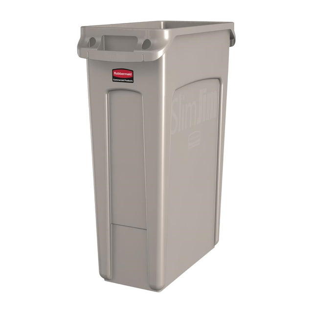 Rubbermaid Slim Jim Container With Venting Channels Beige 87Ltr - DY111  Slim Jim   